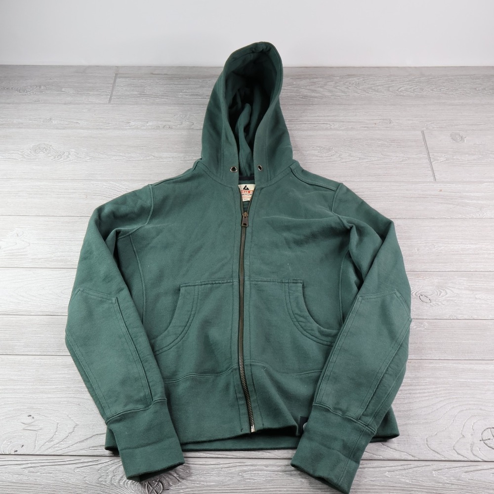 American Giant Women's Full Zip Hoodie Green XS Cotton Hooded Pockets